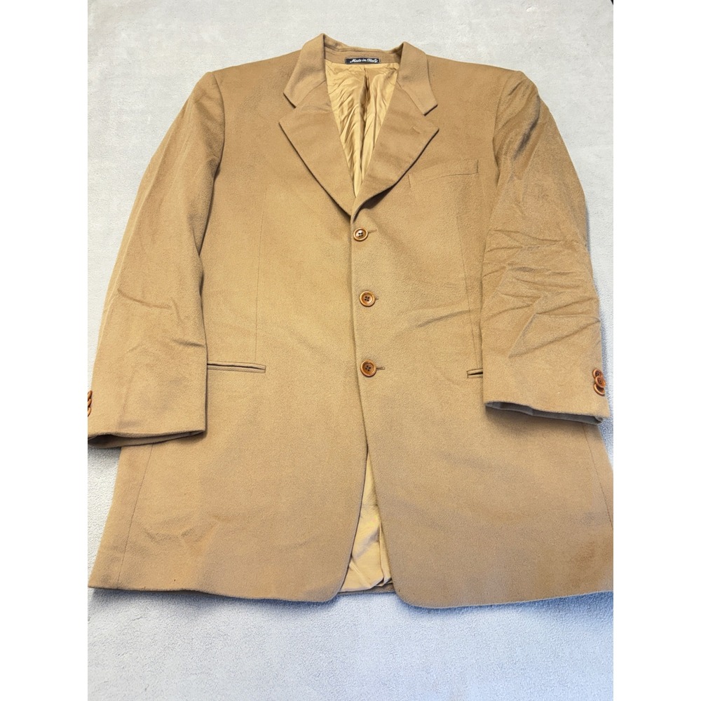 Armani Collezioni 100% Cashmere Sport Coat Camel Tan 3-Button Blazer Italy 44L